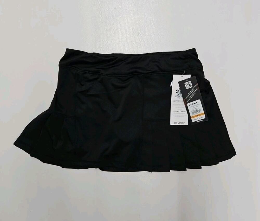 Head Pleated Skort Size Medium Color Black New